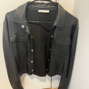 Black Faux-Leather Jacket